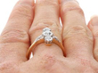 Vertical 3 Stone Diamond Ring on finger