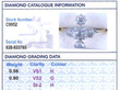Vertical 3 Stone Diamond Ring grading card