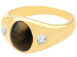 Gold Tigers Eye and Diamond Ring