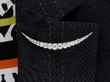 wearing Graduated Diamond Crescent Brooch