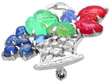 Antique Gemstone Tutti Frutti Basket Brooch in white gold