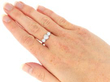 diamond Trilogy Engagement Ring Platinum wearing