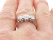 Trilogy Engagement Ring Platinum on finger