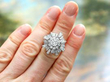 White Gold and Diamond Cocktail Ring wearing