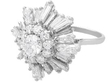 vintage White Gold and Diamond Cocktail Ring