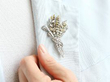 wearing Yellow Diamond Spray Brooch