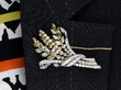Yellow Diamond Spray Brooch wearing