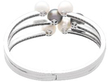 Large Pearl and Diamond Bangle in White Gold back