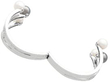 Large Pearl and Diamond Bangle in White Gold open