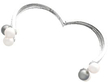 open Large Pearl and Diamond Bangle in White Gold