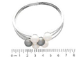 Large Pearl and Diamond Bangle in White Gold size