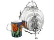 Victorian Folding Silver Biscuit Box with Mug