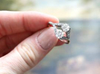 Platinum Antique Two Stone Ring