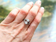 Platinum Antique Two Stone Ring wearing