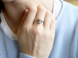 wearing Platinum Antique Two Stone Ring
