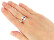 Platinum Antique Two Stone Ring being worn