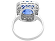 Step Cut Ceylon Sapphire and Diamond Ring back