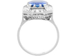 Step Cut Ceylon Sapphire and Diamond Ring setting