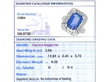 Step Cut Ceylon Sapphire and Diamond Ring grading card
