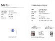 Step Cut Ceylon Sapphire and Diamond Ring certificate
