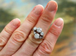 wearing Diamond Crossover Cluster Ring in Platinum