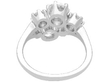 Diamond Crossover Cluster Ring in Platinum back