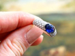 Half Bezel Sapphire and Diamond Ring
