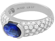 Vintage Half Bezel Sapphire Diamond Ring