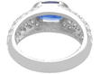 Vintage Half Bezel Sapphire and Diamond Ring back