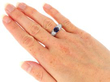 Vintage Half Bezel Sapphire and Diamond Ring wearing