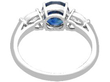 Platinum Sapphire Ring with Pear Side Diamonds back