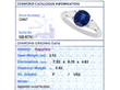 Platinum Sapphire Ring with Pear Side Diamonds grading card