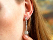 1930s Platinum Diamond Drop Earring wearing