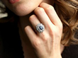 wearing Mid-20th Century Sapphire and Diamond Cocktail Ring