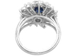 Mid-20th Century Sapphire and Diamond Cocktail Ring back
