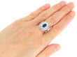 Mid-20th Century Sapphire and Diamond Cocktail Ring on hand