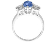 Oval Sapphire Ring with Baguette Diamonds setting