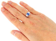 wearing Oval Sapphire Ring with Baguette Diamonds