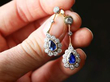 sapphire Drop Earrings in Yellow Gold