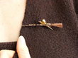 Vintage Pheasant and Shotgun Brooch wearing
