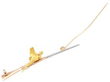 Vintage Pheasant and Shotgun Brooch open