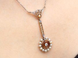 wearing Antique Pearl and Diamond Necklace