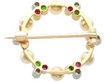 Antique Pearl and Gemstone Brooch reverse