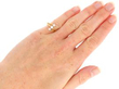 wearing Art Nouveau Style Three Stone Ring