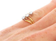 Art Nouveau Style Three Stone Ring wearing