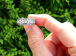 White topaz and diamond white gold ring outside