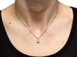 Three Stone Platinum Pendant wearing