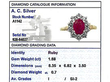Vintage Ruby Ring grading card