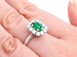vintage emerald ring on hand