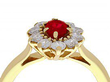 Vintage Ruby Ring with Diamonds 